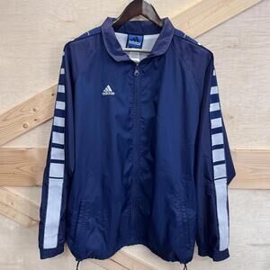 Adidas Vintage Men's Large Windbreaker Jacket Blue 80's Retro Vintage
